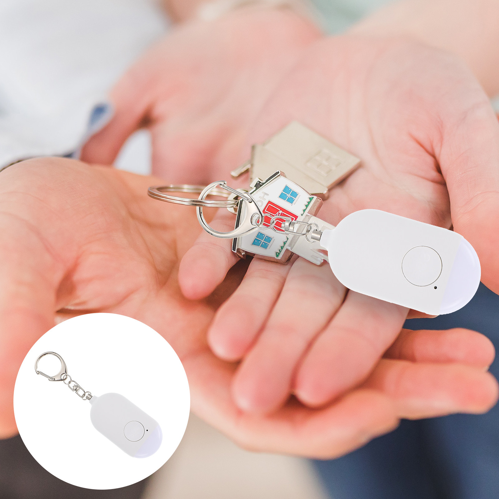 Personal Alarm Keychain - ชุดอุปกรณ์เตือนภัยส่วนตัวแบบชาร์จไฟได้ พกพาสะดวก เสียงดัง สำหรับผู้หญิง ใช้ในกรณีฉุกเฉินกลางแจ้ง พร้อมพวงกุญแจ