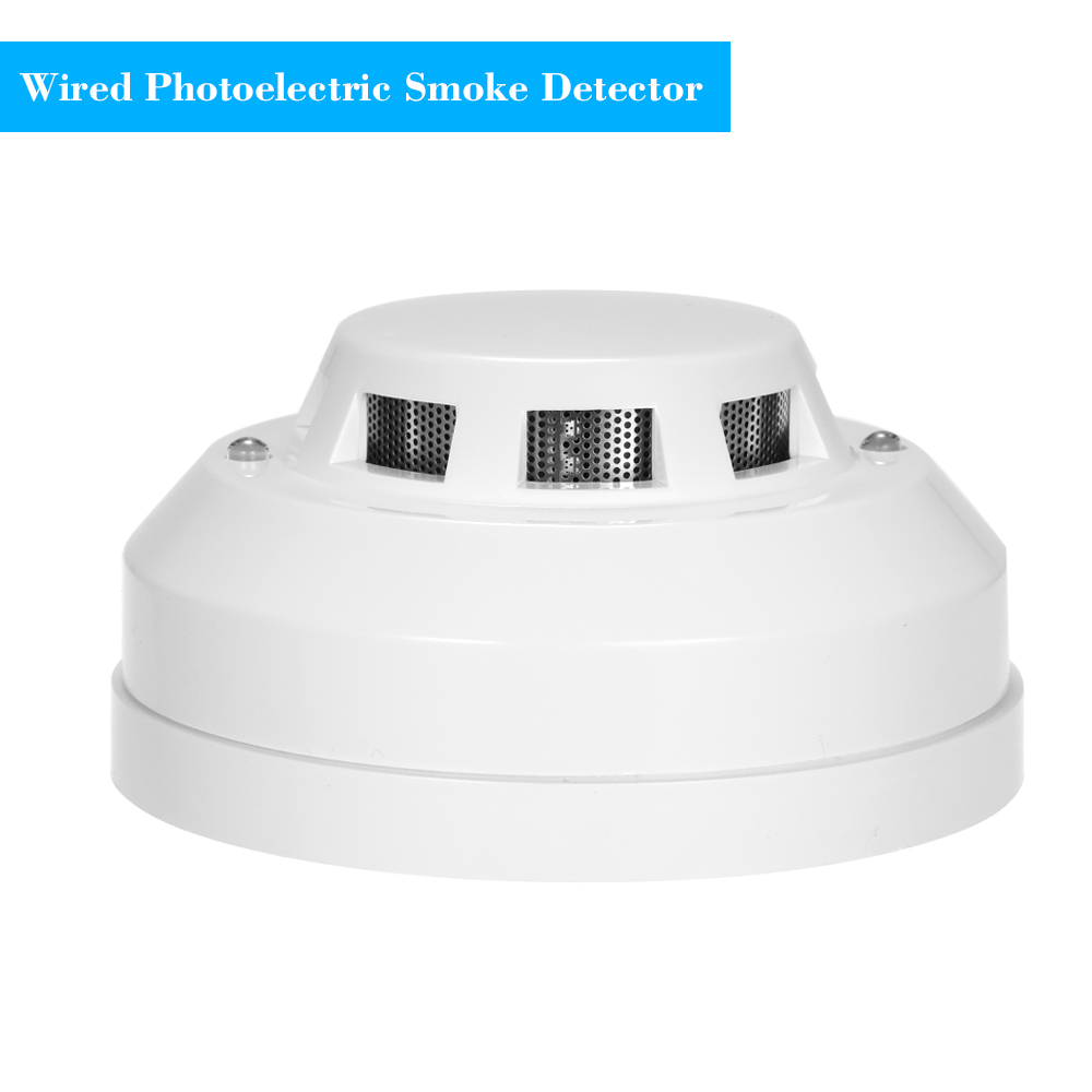 Smoke Detector Interconnected - เครื่องตรวจจับควันโฟโตอิเล็กทริกแบบมีสายเซ็นเซอร์เตือนภัยที่มีความไวสูงป้องกันการเผาไหม้เชื่อมต่อกับโซนสายสำหรับบ้าน/ร้านค้า/โรงแรม/โรงงาน