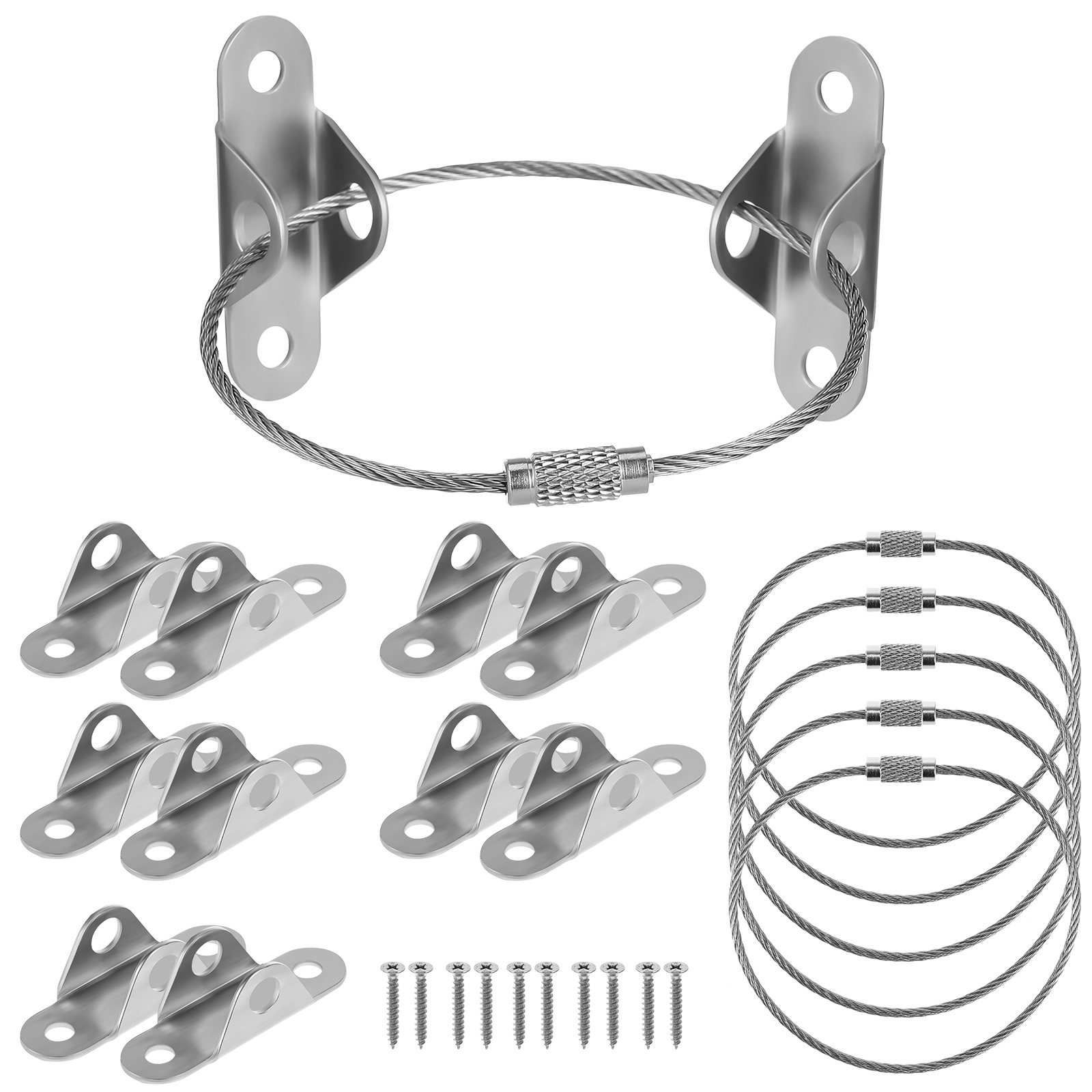 Earthquake Anchor Strap - ชุดอุปกรณ์ยึดเฟอร์นิเจอร์กับผนัง 6 ชุด สายรัดป้องกันการล้มอเนกประสงค์ สายรัดเหล็กรีดเย็นกันแผ่นดินไหว ตัวล็อคตู้หนังสือ