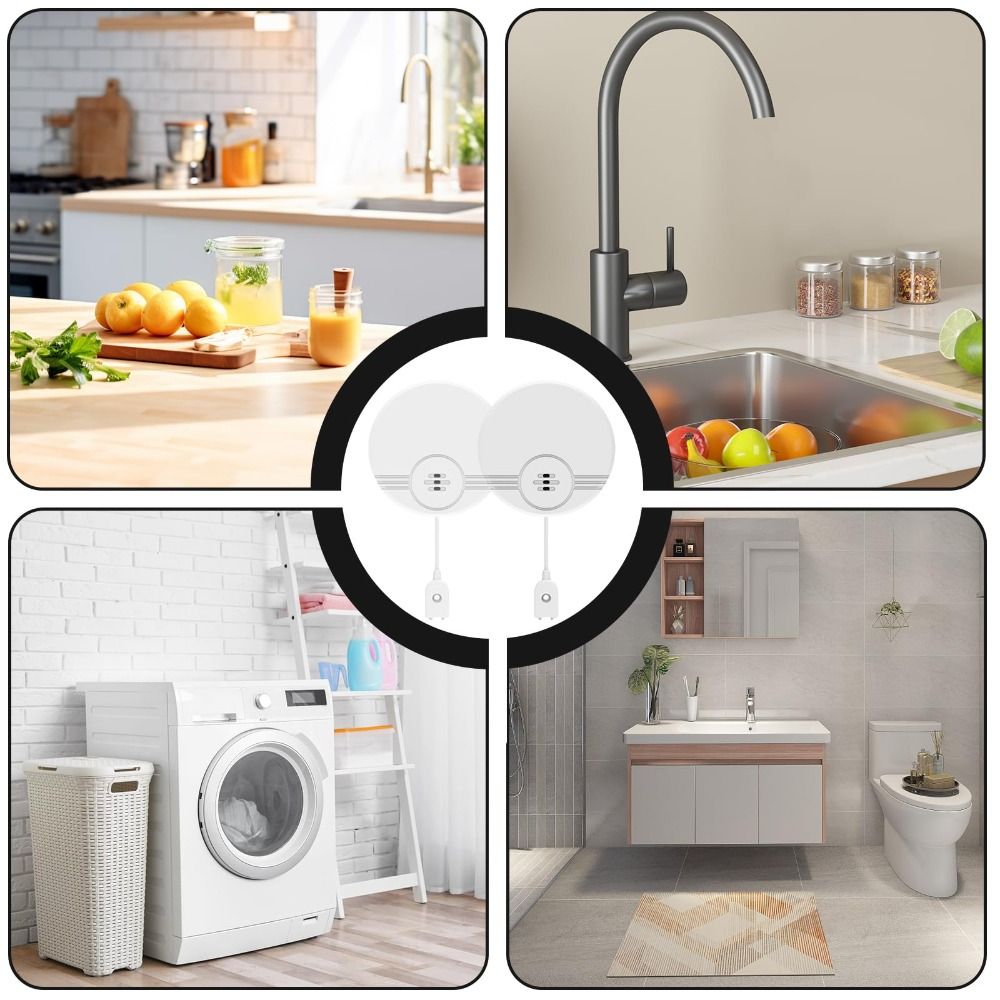 Water Alarm Sensor - เซ็นเซอร์ตรวจจับน้ำรั่วแบบสองโหมด ติดตั้งบนผนังและพื้น พร้อมระบบสัญญาณเตือนน้ำรั่วที่มีระยะเวลาสแตนด์บายยาวนานเป็นพิเศษ เซ็นเซอร์ที่มีความไวสูง